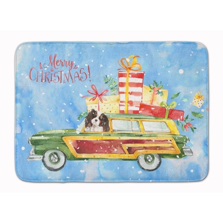Carolines Treasures Merry Christmas Tricolor Cavalier Spaniel Machine Washable Memory Foam Mat CK2440RUG